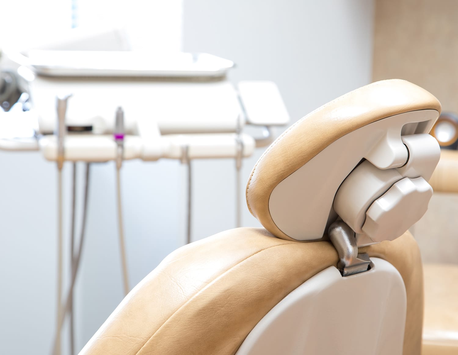 A close up of a dental chair at esteem dental studio
