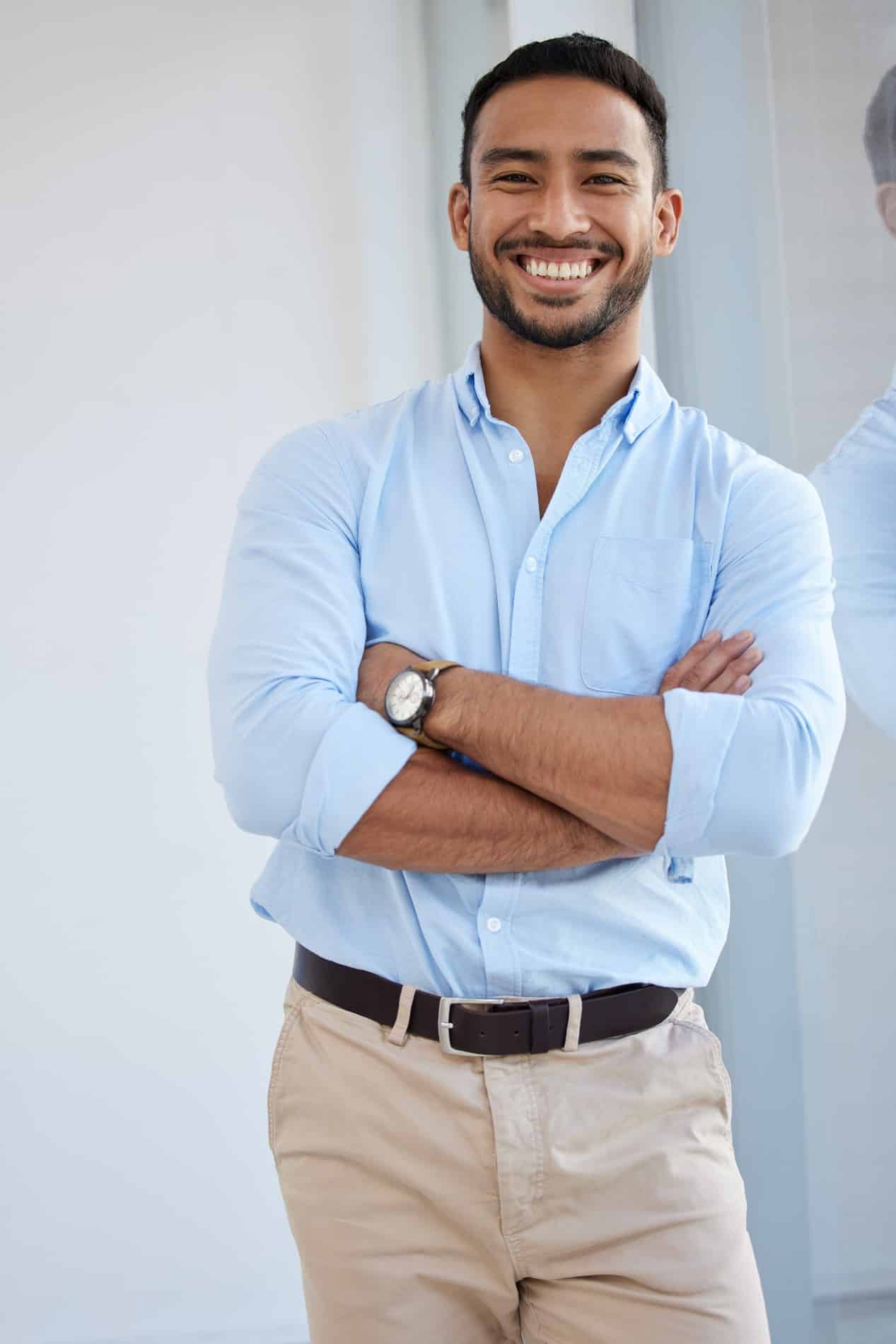 Man has a perfect smile after his dental filling appointment in Georgia