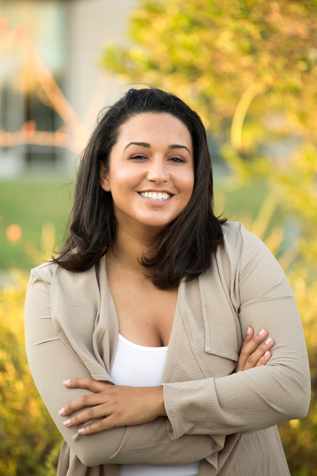 Woman showing of her brilliant white smile